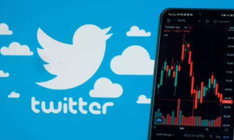 Twitter's logo and a phone screen