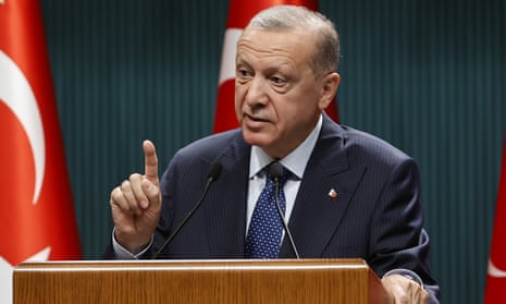Turkish President Recep Tayyip Erdogan speaks during a press conference after the cabinet meeting at the Presidential Complex in Ankara, Turkiye on July 18, 2022.