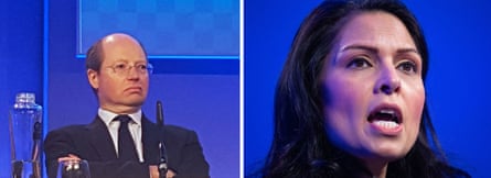 Composite file photos of Sir Philip Rutnam (left) and home secretary Priti Patel (right)