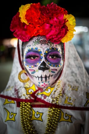 Day of the Dead, Cancu
A woman dressed in skull-candy face paint and costume to celebrate the Day of the Dead festival