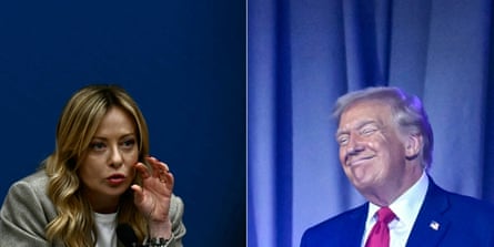 composite of Giorgia Meloni and Donald Trump