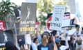 An actors union strike protest in LA in July