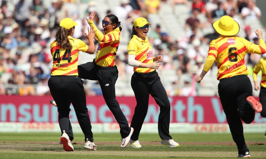 Trent Rockets’ Alana King celebrates her hat-trick in the Hundred against Manchester Originals