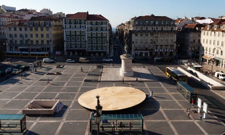 Rocking circular stage … Escobedo’s creation for the 2013 Lisbon Architecture Triennale.
