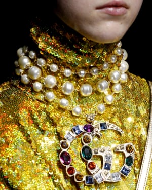 Gucci rhinestones and pearls