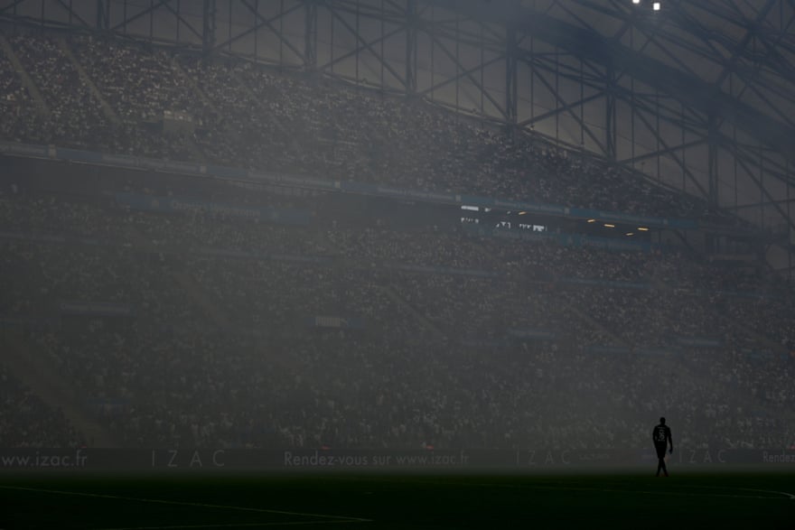 A lonely goalkeeper.