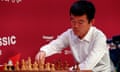 Ding Liren makes a move at a May tournament in Romania