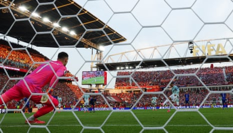 Portugal's Cristiano Ronaldo scores their first goal from the penalty spot