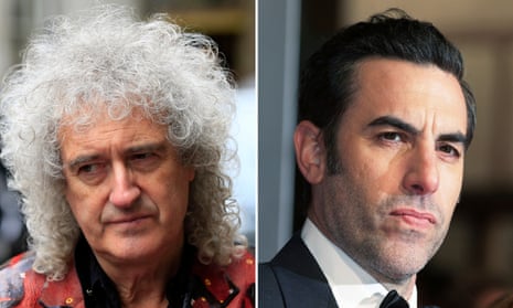 Brian May (left) denied claims by Sacha Baron Cohen (right) that the group wanted to sugarcoat Freddie Mercury’s story