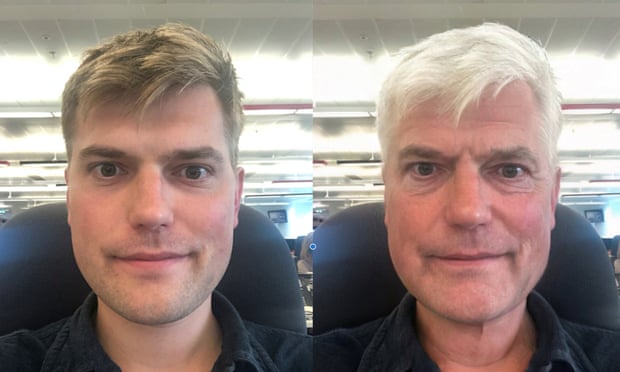 Composite image showing the effect of FaceApp’s ageing filter.