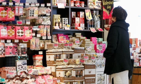 Valentine chocolates on display outside a department store in Toyo. Women in Japan are sick of having to give male colleagues chocolate on Valentine’s Day