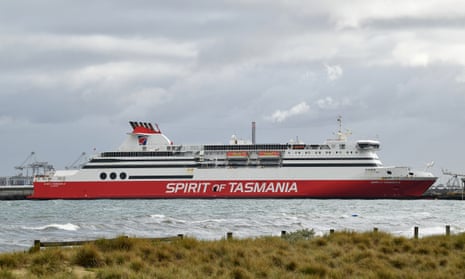 A Spirit of Tasmania ferry docked in Port Melbourne