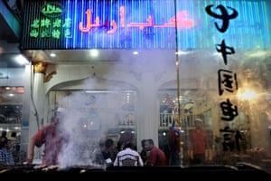 Middle Eastern and North African food stalls and restaurants line Exotic Street in Yiwu.