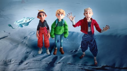 Four characters made of clay looking at the camera.