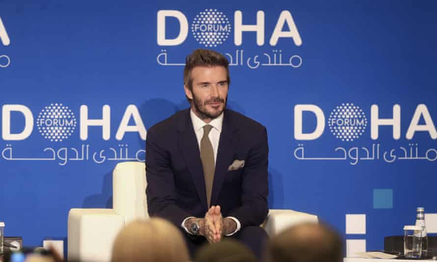 David Beckham au Forum de Doha au Qatar en mars 2022