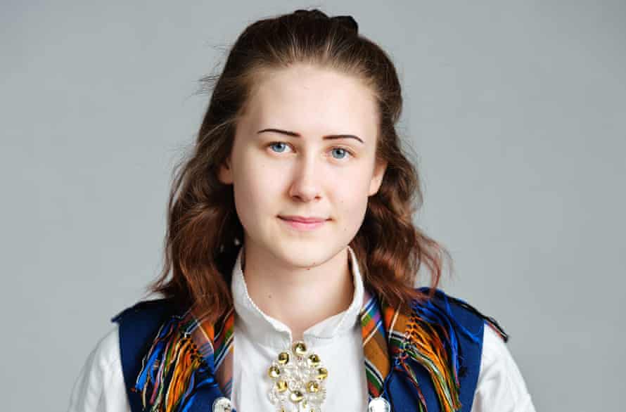 Hedda Frøland, a humanist, in traditional Norwegian dress