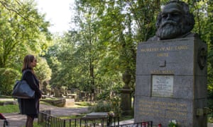 The grave of Karl Marx in Highgate cemetery.