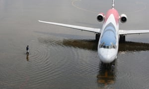 Floodwaters swamp Don Mueang domestic airport in Bangkok, Thailand