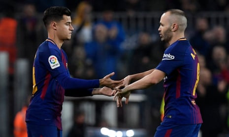 Philippe Coutinho and Andrés Iniesta