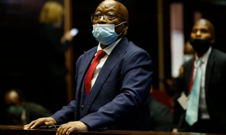 Jacob Zuma appears in court during his corruption trial in Pietermaritzburg, South Africa.
