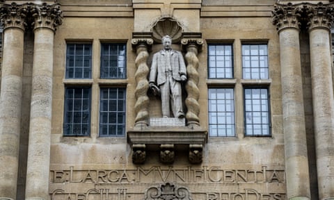 The statue of Cecil Rhodes at Oriel College, Oxford.