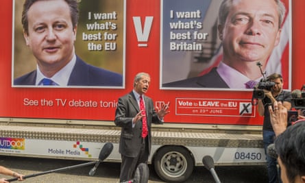 Nigel Farage with a mobile campaign unit