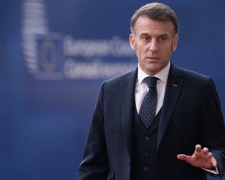 France's president Emmanuel Macron arrives for a EU Summit at the EU headquarters in Brussels.