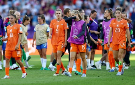 Deflated Netherlands players reflect on their heavy defeat by England.
