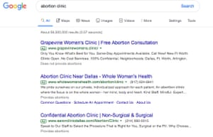 Google loophole allows anti-abortion clinics to post deceptive ads