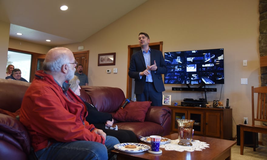 Nick Begich meets with supporters in Sarah Palin’s hometown of Wasilla. Begich has the endorsement of the Alaska Republican party.