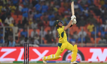 Australia's Adam Zampa plays a shot against England in the Cricket World Cup.