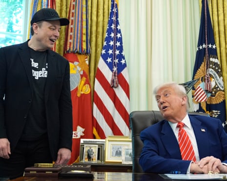 President Donald with Elon Musk in the Oval Office in May 2025