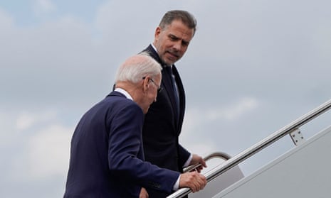 Hunter Biden and Joe Biden getting onto a plane.