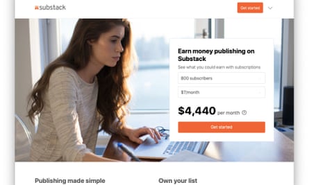 An online advert for Substack