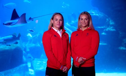 ‘A once-in-a-lifetime experience’: Izzy Thorpe and Kate Shortman back on dry land at the London Aquarium.