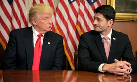 Donald Trump meets with speaker of the House, Paul Ryan, in Capitol Hill, Washington.