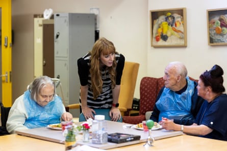 Angela Rayner visits the elderly in Lewisham’s Ladywell Centre.
