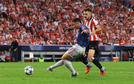 Gabriel Martinelli scores Arsenal’s first goal.