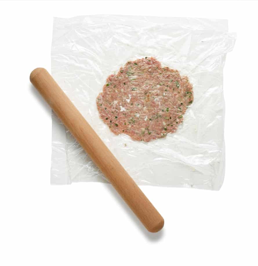 Felicity Cloake’s scotch eggs 5: flatten the meat.