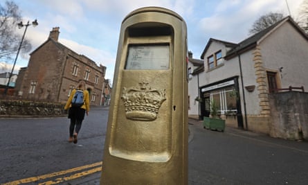 The gold postbox in Andy Murray’s home town of Dunblane.
