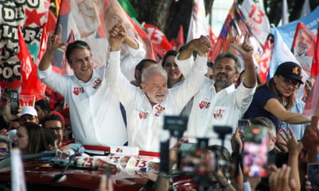 Lula, centre, at a rally at the city of Fortaleza, Ceara state, Brazil.