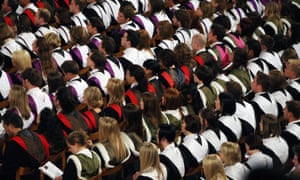 students at a University graduation ceremony.