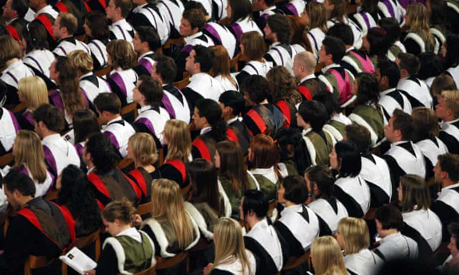 students at a University graduation ceremony