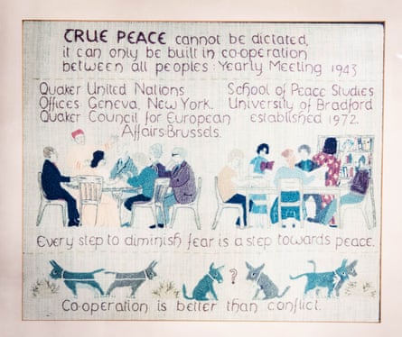 A tapestry by the Society of Friends to commemorate the launch of the peace studies department