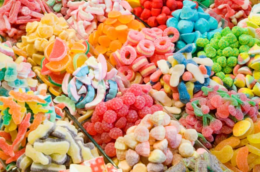 colourful candies on a market stall