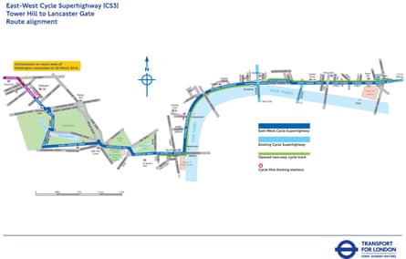 ‘Contentious’: a section of the east-west cycle superhighway.