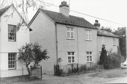 A black and white image of a house