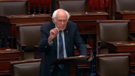 Bernie Sanders denounces 'war criminal' Benjamin Netanyahu's US Congress address – video