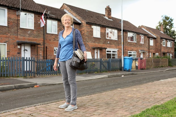 Ruth Chorley stands outside estate in Oldham.