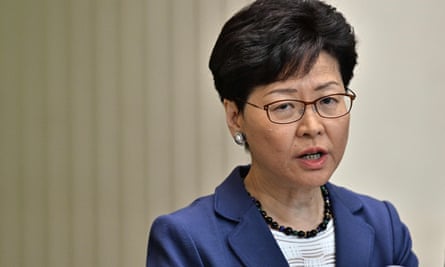 Carrie Lam speaks during a press conference